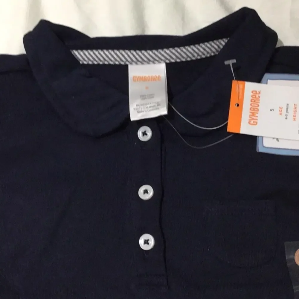 Gymboree 5-7t school uniform navy button shirt NWT